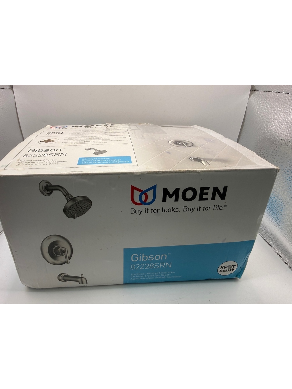 Moen Gibson 82228SRN Spot Resist Brushed Nickel Tub and Shower Faucet Valve Trim
